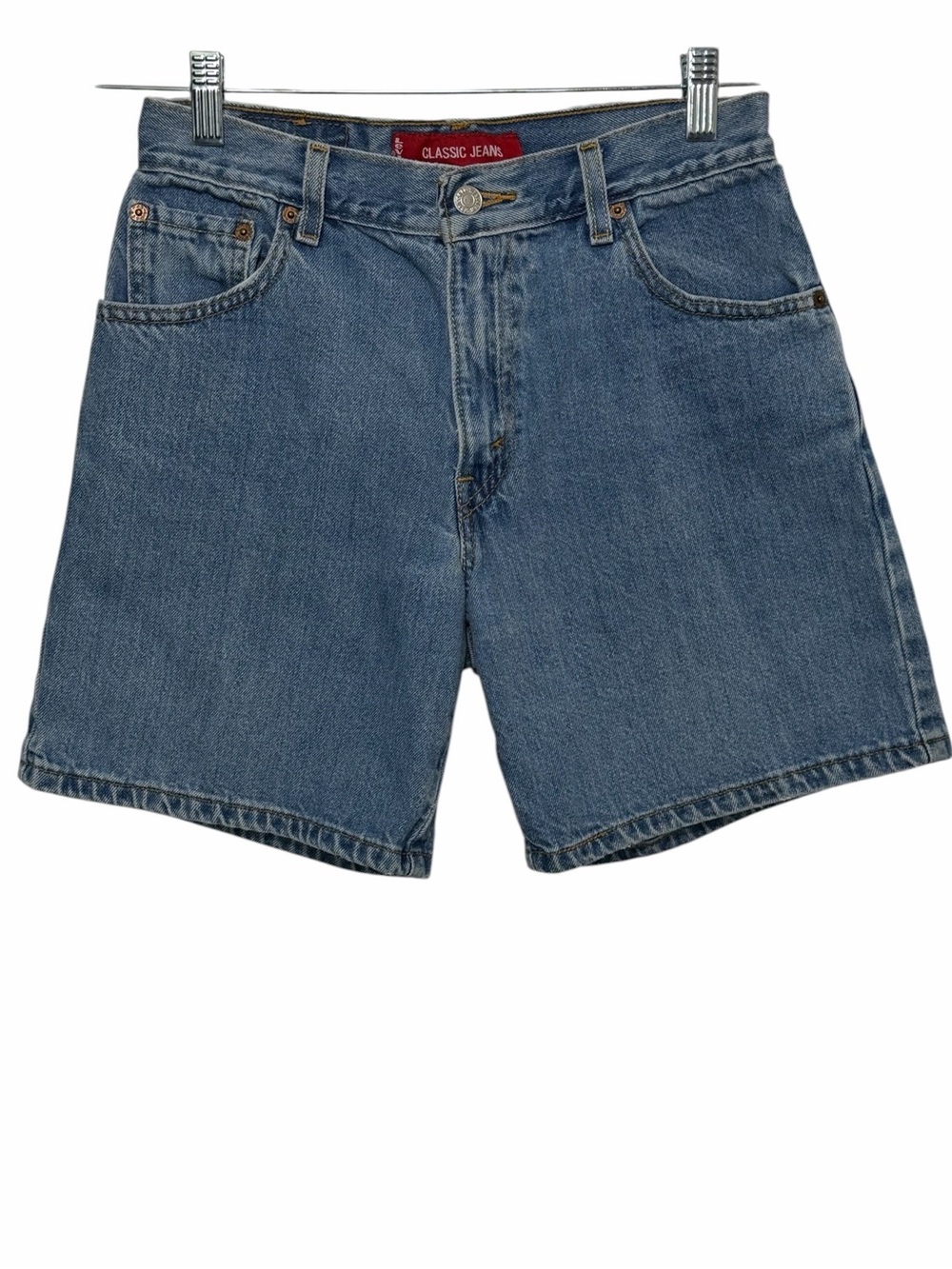 Levi's Women Classic Blue Denim Jean Shorts Straight Relaxed Cotton Sz 6 Casual